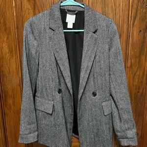 H&M Oversized Casual Plaid Blazer
